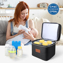 PIIOSER Breast Milk Storage Cooler Bag with Ice Pack, Fits 4 Baby Bottles Up to 5 Ounce, Small Insulated Breastmilk Cooler Travel Bag with Handle Buckle for Nursing & Working Mom Daycare (Black-XS) by TinyTreasures Baby Boutique
