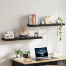 HOOBRO Floating Shelves for Wall, Wall Mounted Shelf Set of 2, 39.4" Hanging Shelf with Invisible Brackets, for Wall in Bathroom, Bedroom, Toilet, Kitchen, Livingroom, Office, Black BK100BJP201 by CozyNest Decor