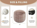 Round Pouf Ottoman 26 * 18" Small Ottoman Foot Rest Pouf Brown Foot Stools for Living Room Comfortable and Dirt Resistant Poofs/Ottomans Furniture Round Ottomans Floor Poufs for Home Decor by CozyNest Decor