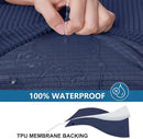hyha Waterproof Couch Cushion Covers for Pets, Non Slip Sofa Seat Cover for Dogs Washable, Soft Thick Stretch Jacquard Fabric, Sofa Slipcovers with Elastic Bottom (1 Chaise+3 Seater, Navy) by CozyNest Decor