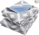 OUTCREATOR® Washable Bed Pads 34" x 76" (Pack of 2), Incontinence Mattress Protector, Anti-Slip Waterproof Underpads for Adults Kids Elderly Pets, Absorbency & Reusable Bedwetting Pads (Gray Geometry) by TinyTreasures Baby Boutique