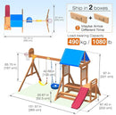 Kids Swing Sets for Backyard, Wooden Playground Sets for Ages 3-6 with a Wave Slide, Rock Climbing Wall, Sandbox, 2 Swings, and More,6-in-1 Outdoor Playset by TinyTreasures Baby Boutique