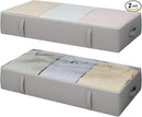2-Pack Under Bed Storage Containers, 6 Inches Tall Underbed Clothes Storage Organizer Bin with Sturdy Sidewalls/Bottom, Underbed Storage Bins 2 Storage Thin Bins by CozyNest Decor