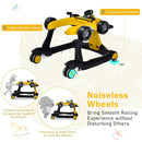 BABY JOY 4-in-1 Baby Walker, Foldable Activity Walker with Adjustable Height & Speed, Music, Lights, Anti-Rollover, Toddler Push Walker, Baby Walker with Wheels for Boys Girls 6-18 Months (Yellow) by TinyTreasures Baby Boutique