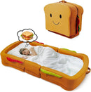 Toddler Travel Bed Sandwich Style - Portable Toddlers Floor Beds, Foldable Soft Foam Travel Crib for Baby and Kid, Washable Cover Toddler Cot with Safety Rail for Travel, Home Sleep & Play by TinyTreasures Baby Boutique