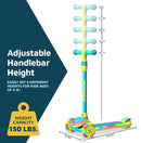 3-Wheel Kids Scooter with Multi-Color Lights on Deck & Wheels – 5-Height Adjustable Handlebar, Wide Anti-Slip Deck, Child Safety Certified, Boys & Girls Ages 3+ Supports Up to 150 lbs by TinyTreasures Baby Boutique
