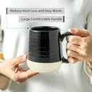 Hasense Coffee Mugs Ceramic, 15 oz Large Coffee Cups with Handle for Home and Office, Latte Mugs Set for Coffee, Tea, Hot Cocoa, Mocha, Black Coffee Cup Gift for Dad Mom, Dishwasher Microwave Safe by CozyNest Decor