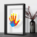 Family Handprint Kit, Hand Prints Keepsake Frame, DIY Craft Gift for New Parents & Mom & Baby, Grandparents, Mother's Day, Father's Day, Adoption Day, Anniversary, 6 Non -Toxic Paints (Black) by TinyTreasures Baby Boutique