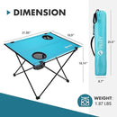 VILLEY Folding Camping Table, Lightweight Portable Beach Table with 2 Cup Holders & Carry Bag for Camping, Beach, Fishing, Travel, and Outdoor Activities (Small) by GreenHaven Gardens