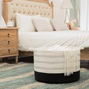 XXXLarge Cotton Rope Basket 22" X 22"X 14" Blanket Basket for Living Room Woven Basket Soft Baby Laundry Blanket Basket Nursery Bin Toy Basket with Handle White+Black by TinyTreasures Baby Boutique