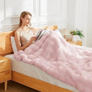 Latepis Faux Fur Twin Blanket Plush Light Pink 60x80 Inch Cute Fluffy Warm Bubble Blankets for Couch Bedroom Soft Blankets for All Seasons Cozy Blanket for Woman Gift, 860gsm by CozyNest Decor