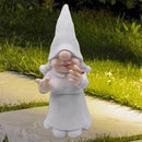 MINICAR 8'' H Funny Middle Finger Lady Gnomes Statues Outdoor Decor, Naughty Smoking Sculptures Garden Yard Patio Decorations, Paintable Unique Gifts by GreenHaven Gardens