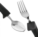 Adaptive Eating Utensils by Celley for Elderly, Handicapped | 4pc Easy Grip Silverware Stainless Steel Knife, Fork, 2 Spoons – (Black) by CozyNest Decor