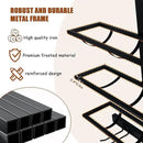10 Bottle Wall Mount Wine Rack with Wine Glass Holder, Metal Wine Wall Rack, Wall Racks for Wine Bottles Display and Storage, Hanging Bottle Organizer for Living Dining Room Wine Cellar Bar (Black) by CozyNest Decor