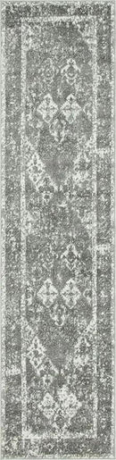 Unique Loom Rosso Collection Vintage, Traditional, Bohemian, Geometric, Distressed, Southwestern Area Rug (2' 7 x 10' 0 Runner, Gray/Ivory) by CozyNest Decor