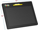 PicassoTiles 2-in-1 Magnetic Drawing Board Toy 12x10 inch Large Magnet Bead Tablet Pad with 2 Facings Alphabet STEM Free Style Educational Erasable & Reusable Learning Writing Playboard in Black PTB04 by TinyTreasures Baby Boutique