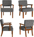 Accent Chair Set of 2 with Table, Living Room Chairs with Soft Seat and Armrests for Living Room Bedroom Reading Room Waiting Room, Grey (AC01) by CozyNest Decor