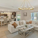 Gold Wagon Wheel Chandelier, 48 Inch Brass Chandeliers with Unique Glass Shade, 12-Light Crystal Large Wagon Wheel Chandeliers for Dining Room, High Ceiling Round Chandelier for Living Room, Foyer by CozyNest Decor