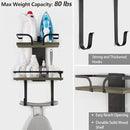 VINAEMO Ironing Board Hanger Wall Mount, 2-Layer Iron and Ironing Board Holder, Laundry Room Shelves Solid Wood with Removable Hooks Home Organization and Storage by CozyNest Decor
