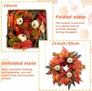 Fall Wreaths for Front Door, DECSPAS 21" Fall Wreath with Maple Leaves Pumpkin Berries, Autumn Decorations for Home, Artificial Harvest Door Wreath Outside, Window, Wall, Fireplace, Thanksgiving Decor by CozyNest Decor