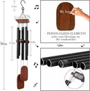 Wind Chimes for Outside Deep Tone, 36in Sympathy Wind Chimes Outdoor Clearance, Gifts for Mother's Day and Christmas, Outdoor Decor for Garden, Patio, Yard（Wood Wind Chime, Black） by CozyNest Decor