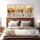 KAIRNE Cactus Canvas Wall Art,Desert Landscape Paintings,Aesthetic Abstract Prints Set of 3(16”X24”),Minimalist Farmhouse Wall Decor,Abstract Boho Artwork for Living Room Bedroom Office Decoration by CozyNest Decor
