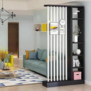 Wall Room Divider with Shelves, Freestanding Modern Wood + Metal Room Divider Screen with Storage Cabinet, Black, 1 Panel, L 31.49.478.7in by CozyNest Decor