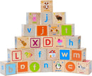 Montessori Mama Wooden Blocks for Toddlers 1-3 - Large 1.6" Hardwood Stacking Blocks with Letters, Shapes, Colors, and Images - Perfect for Early Development and Play by TinyTreasures Baby Boutique