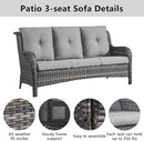 Outdoor Wicker Furniture Patio Set - 7 Piece Backyard Furniture Grey Rattan Conversation Sets with Swivel Rocker Chairs, Rattan Sofa, Club Chairs and Coffee Table, Grey Cushion by GreenHaven Gardens