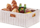 OIAHOMY Wicker Basket, Paper Shelf Basket with Built-in Handles, Rectangular Wicker Storage Bin for Pantry, Shelves, 1 Pack-White by TinyTreasures Baby Boutique