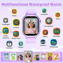 Kids Waterproof Smart Watch Girls Gift Age 3-12 with 39 Game HD Touch Screen Music Player Video Camera Pedometer Alarm Clock Toys Birthday Gifts for 6 7 8 9 Year Olds Purple by TinyTreasures Baby Boutique