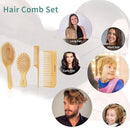 Bamboo Hair Brush Set - Natural Bamboo Paddle Detangling Hairbrush and Comb Set, Suit for Thick/Thin -Gift for Women Men and Kids by TinyTreasures Baby Boutique