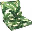 LVTXIII Outdoor Deep Seat Cushion 24"x24"x4" Patio Seat and Back Cushion Set Seasonal Chair Cushion for Dining Arm Chairs, Wicker Chairs and Garden Furniture Decoration, Swaying Palms Green by GreenHaven Gardens