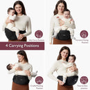 Momcozy Hip Seat Baby Carrier - Adjustable Waistband with Original 3D Belly Protector, Ergonomic Carrier with Various Pockets for Newborns & Toddlers up to 45lbs (Black, Large) by TinyTreasures Baby Boutique