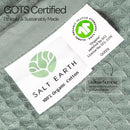 Salt Earth GOTS Certified 100% Organic Cotton Throw Blanket, 108"X90" Blankets & Throws for Bed, Throw Blanket for Couch,Modern & Cozy Blanket, All Seasons Waffle Blanket, Soft Blanket (Silver Blue) by TinyTreasures Baby Boutique