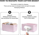 Large Storage Baskets for Shelves, Closet Organizers Bins for Clothes Blanket Towels, Baby Nursery, Toy Baskets Box, Woven Rope Baskets, 17 x 13 x 7.5”, 2 Packs Light Pink
