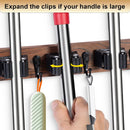 Broom Holder Wall Mount With 5 Slots & 4 Hooks，Rustic Wood Broom & Mop Hanger，Wall Mounted Garden & Garage Tool Storage Organizer Rack for Closet Laundry Room or Kitchen Wall Decor by GreenHaven Gardens