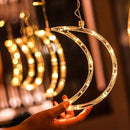 Dazzle Bright Ramadan Curtain String Lights, 138 LED 6.7ft x 3.2ft Warm White Star Moon 8 Lighting Modes Fairy Lights with Remote for Bedroom Wall, Wedding, Outdoor Party, Ramadan Decorations by GreenHaven Gardens