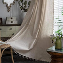 Sutuo Home Boho Curtain 72 Inches Long for Bedroom, Natural Linen Look Textured Burlap Rod Pocket Chic Semi Blackout Bohemian Handmade Tassels Window Treatment for Living Room, 1 Panel 59" W x 72" L by CozyNest Decor