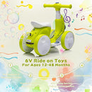 6V Electric Baby Balance Bike for 1 Year Old Boys Girls Ride on Toys 12-48 Months Toddler Balance Bike, 4 Wheels Kids First Bike with Remote Control First Birthday Gifts- Cyan by TinyTreasures Baby Boutique