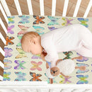 Retro Butterflies Colorful Crib Sheets for Boys and Girls, Fitted Baby Crib Sheets Soft and Breathable Mini Crib Sheets 52 X 28 Inches by TinyTreasures Baby Boutique
