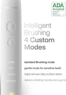 Aquasonic Vibe Series Ultra-Whitening Toothbrush – ADA Accepted Electric Toothbrush - 8 Brush Heads & Travel Case – 40,000 VPM Motor & Wireless Charging - 4 Modes w Smart Timer – Optic White by CozyNest Decor
