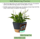 2 Pack Hanging Planters for Indoor Outdoor Plants, 10 Inch Hanging Flower Pot Basket with Drainage Hole with Removable Tray&Hooks Self Watering Plant Pot for Hanging Plants, Dark Grey by CozyNest Decor