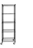 Seville Classics UltraDurable Heavy Duty NSF Solid Steel Wire Rack Storage Unit, Organizer for Garage, Warehouse, Office, Restaurant, Classroom, Kitchen, Black, 5-Tier Shelving, 24" W x 18" D by CozyNest Decor