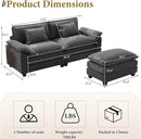 URRED Modular Sectional Sofa Comfy Cloud Couch, Modern Velvet Sofa Sleeper Deep Seat Couches with Ottoman/Pillows for Living Room (Dark Gray, 82.6''- L Shape) by CozyNest Decor