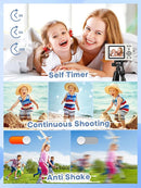 Digital Camera, 44MP Full HD 1080P Point and Shoot Camera with 64GB Card, Anti Shake 16X Zoom Compact Volg Cameras, Portable Small Camara Gift for Kids, Ages Teen Girl Boy - White by TinyTreasures Baby Boutique
