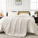 Ultra Soft Chunky Knit Blanket Throw -50x60 Hand Knitted Warm Chenille Throw Blanket, Home Decor Soft Thick Yarn Cable Knit Blanket Breathable Fleece Banket Christmas for Couch Bed Sofa Best GIF Gift by CozyNest Decor
