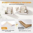 16"x6.8"x1.6" Slanted Floating Wall Shelves 2-Pack - Rustic White Finish, Heavy-Duty Solid Wood Design with Hidden Brackets - Perfect for Living Room, Kitchen, Bathroom, or Office by CozyNest Decor