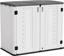 ZZM 4x3FT Heavy-Duty Outdoor Storage Shed | 34 Cu.Ft Waterproof Resin Cabinet with Double-Wall | UV-Resistant & Lockable for Garden Tools, Bikes, Patio Furniture (Wood Grain Texture) by GreenHaven Gardens