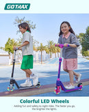 Gotrax K03 Kick Scooter for Kids, 5" LED RGB Lighted Wheels, 4.6 Lbs Lightweight and One-Click Detachable Design, Height Adjustable Handlebars, Anti-Slip Deck and Max Load 110 Lbs for Boy&Girl Age 3+ by TinyTreasures Baby Boutique